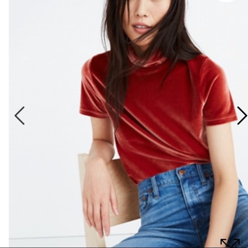Madewell velvet mockneck tee